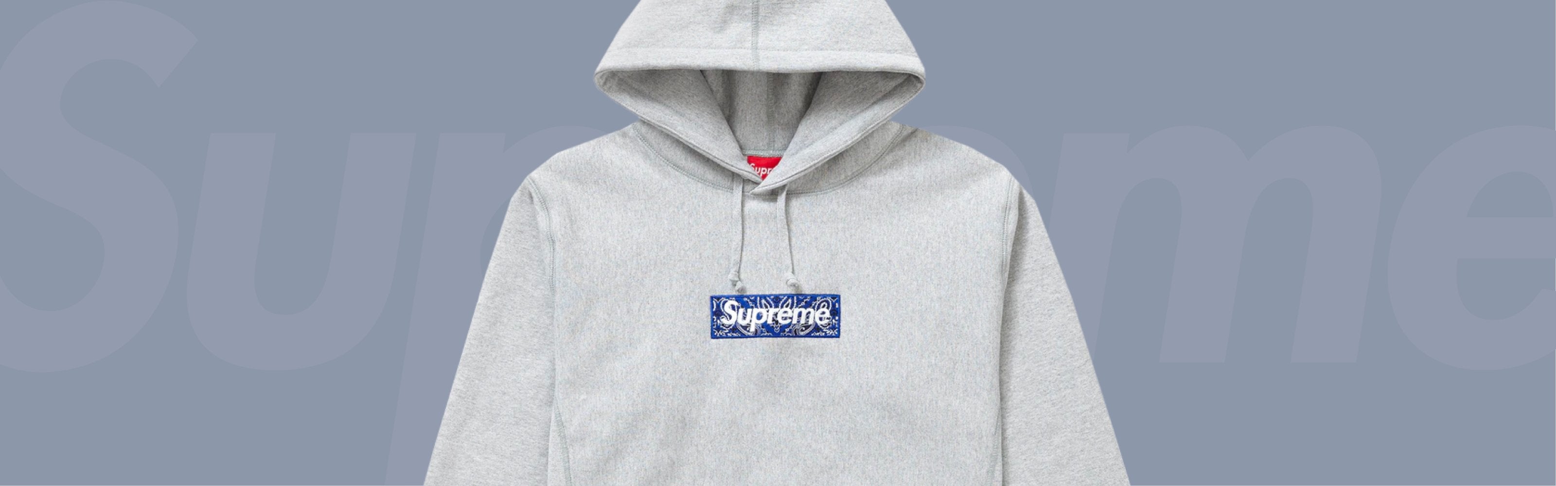 Supreme Bandana Box Logo Hooded Sweatshirt Heather Grey Size L *ready to  ship* 