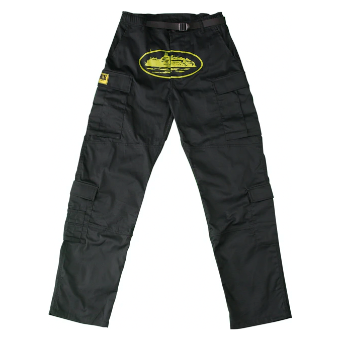 Corteiz Yella Guerillaz Cargos Black Yellow