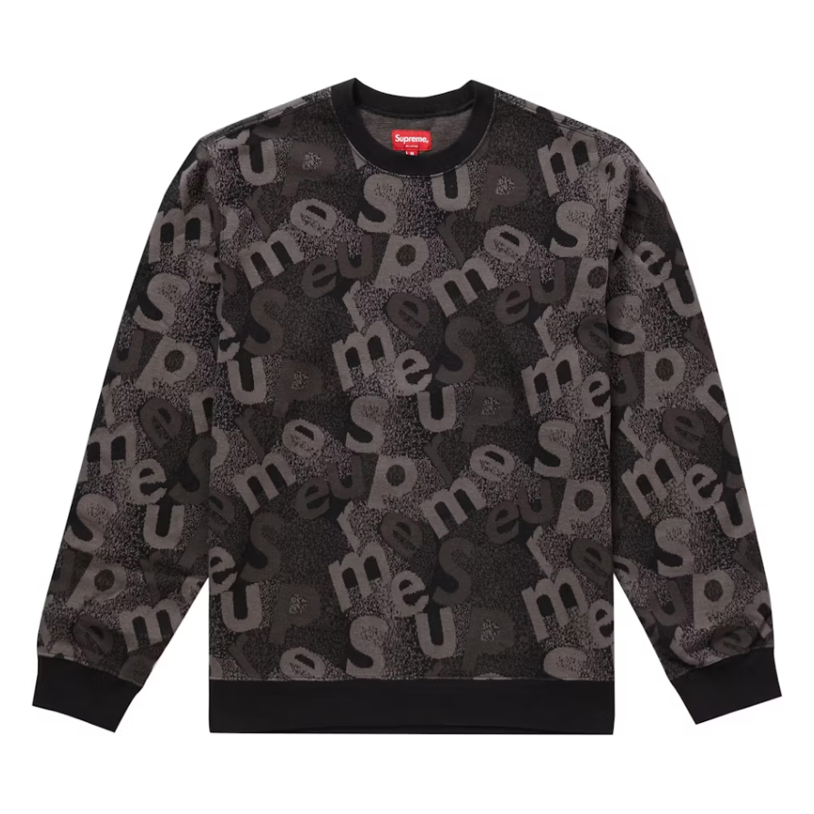 Supreme Scatter Text Crewneck Black Supreme KershKicks