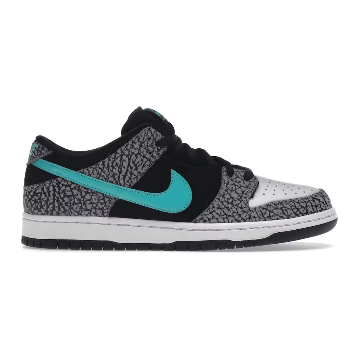 Nike Men's SB Dunk Low Pro Elephant, Medium Grey/Black/White/Clear, 8.5