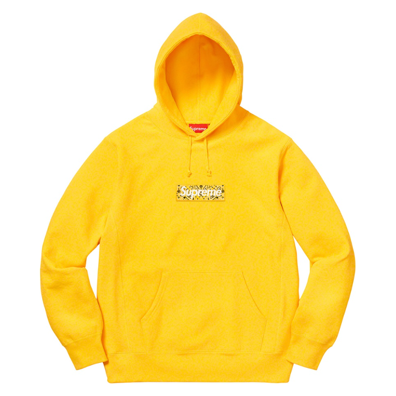 Yellow supreme hoodie store box logo