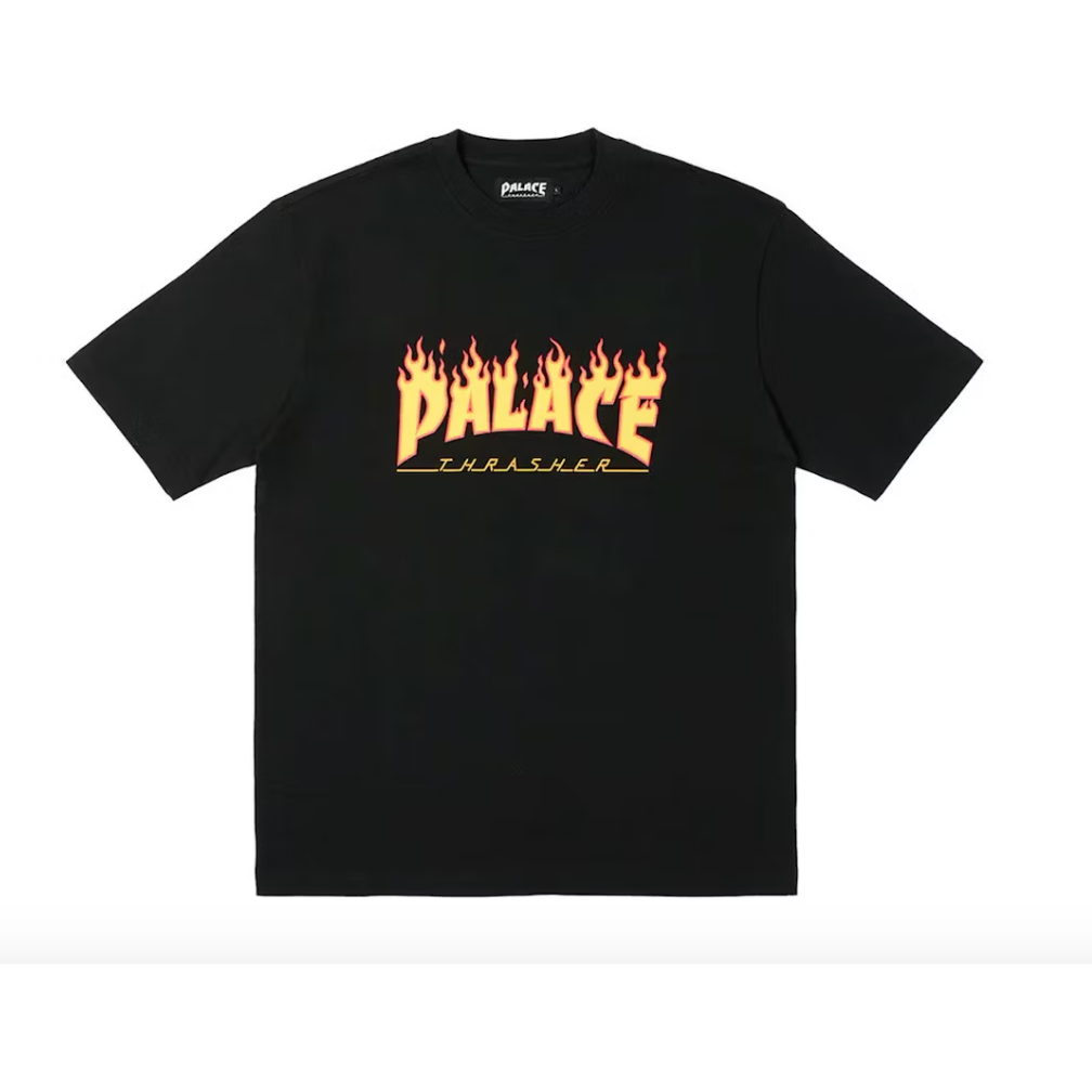 Black and yellow thrasher shirt best sale