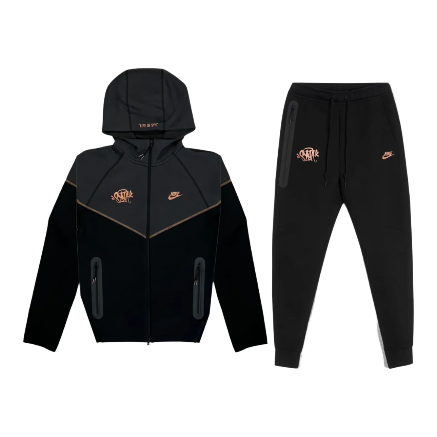 Nike Light Tech Fleece Set Black sold Size Large