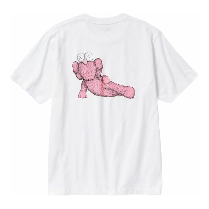 white shirt with pink graphic