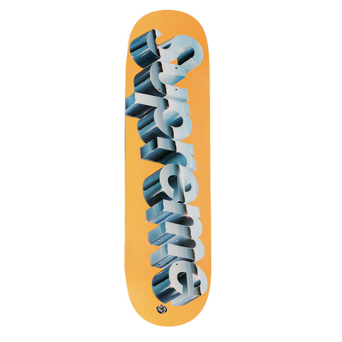 Supreme Chrome Logo Skateboard Deck Orange | Supreme | KershKicks