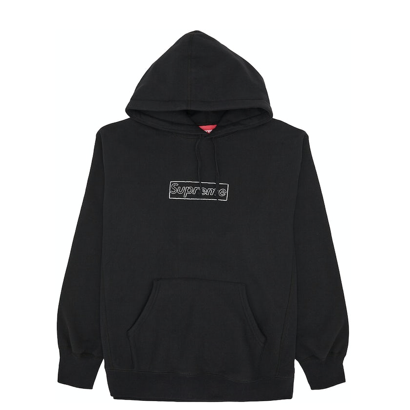 Supreme KAWS Chalk Logo Hooded Sweatshirt Black | Supreme | KershKicks