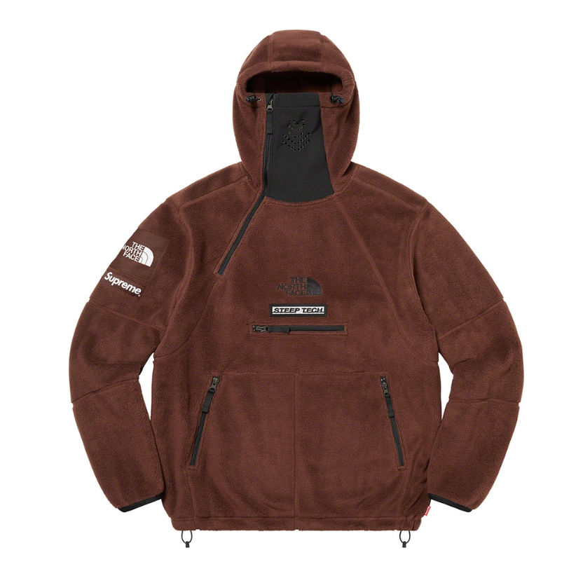 Supreme The North Face Steep Tech Fleece Pullover Brown