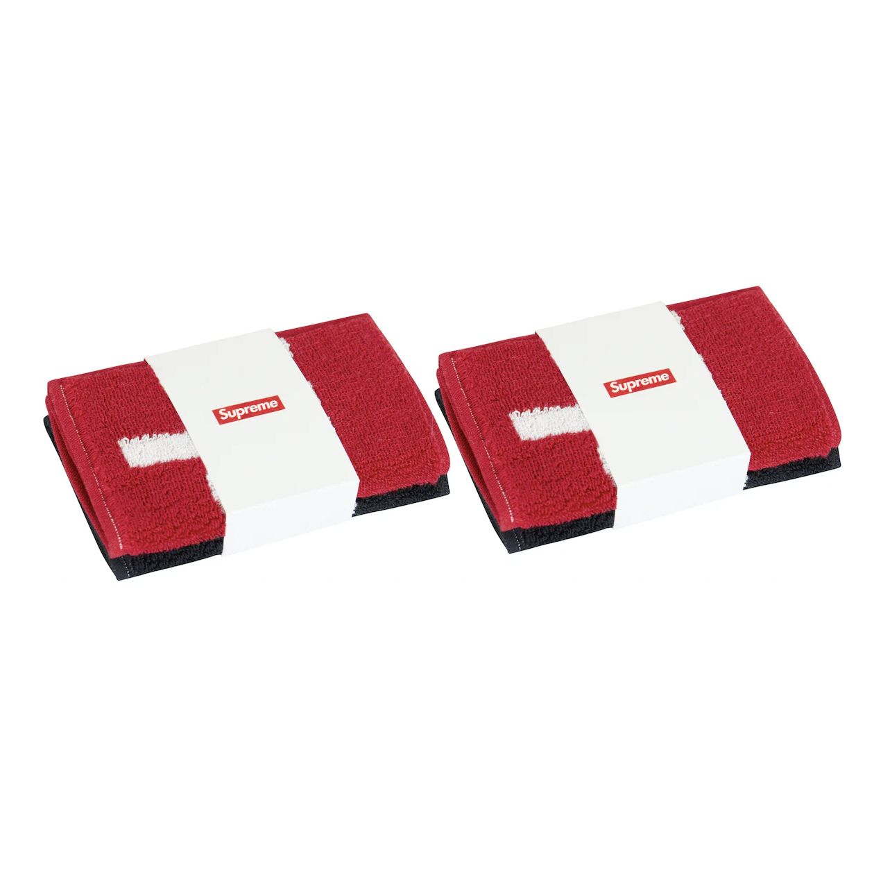 Supreme Imabari Pocket Folding Towels (Set of 2) Black/Red