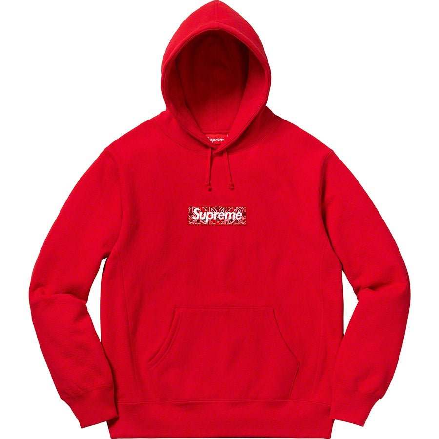 Supreme Bandana Box Logo Hooded Sweatshirt - Red | Supreme