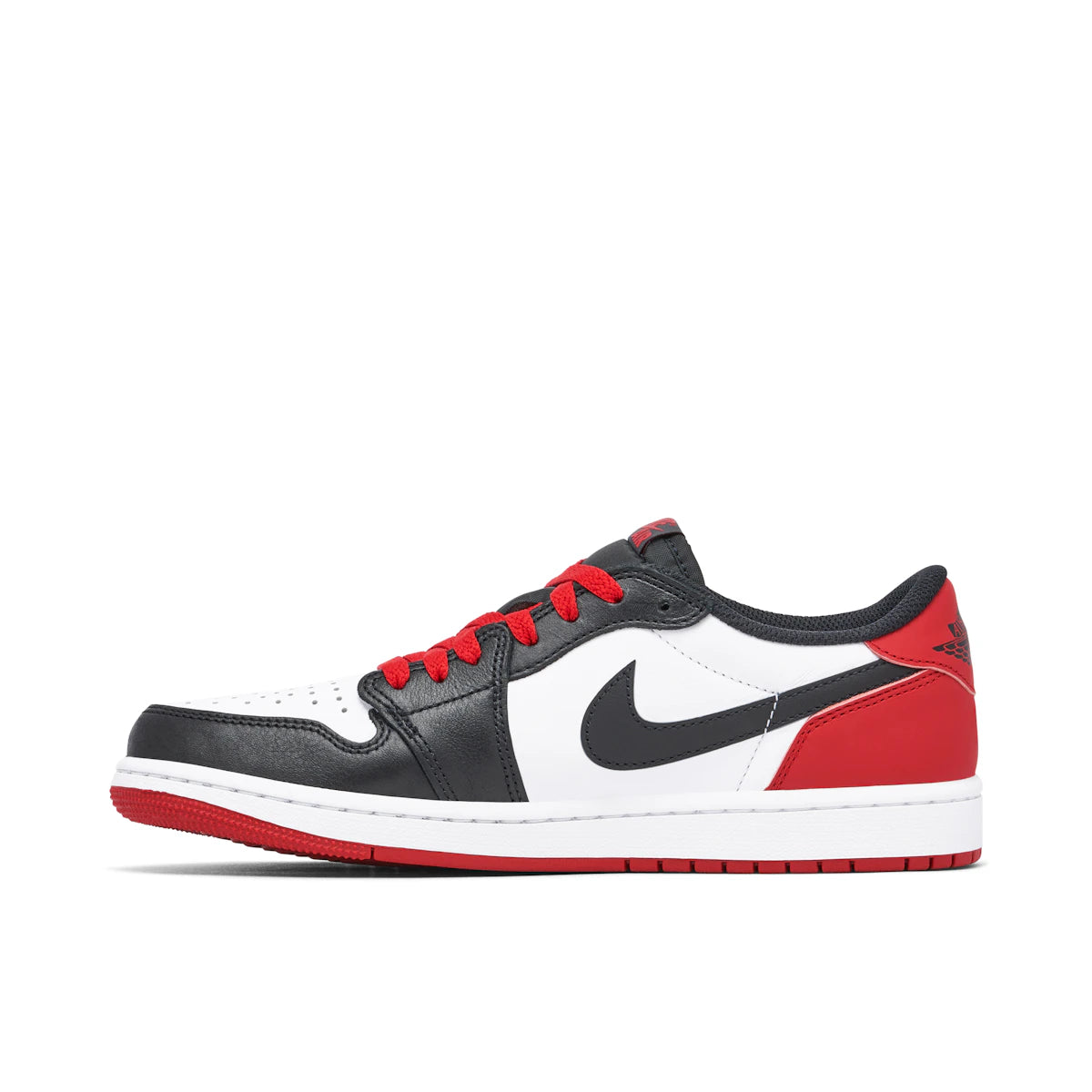 Jordan 1 Retro Low OG Black Toe (2023) by Jordan's in Shoes. Available at KershKicks for £195.00. A must-have for fans of Jordan's looking to elevate their style with this Shoes.