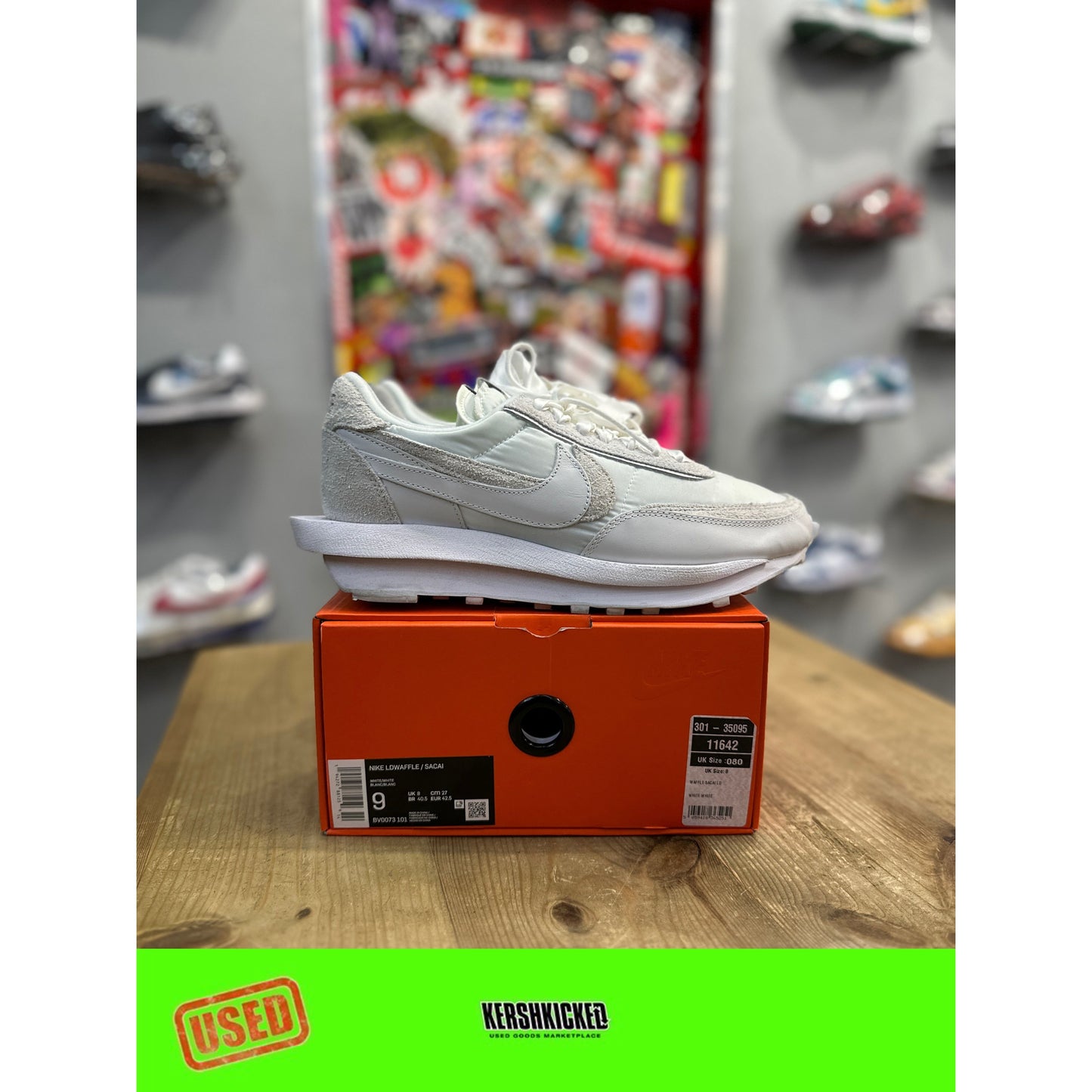 Nike LD Waffle sacai White Nylon UK 8