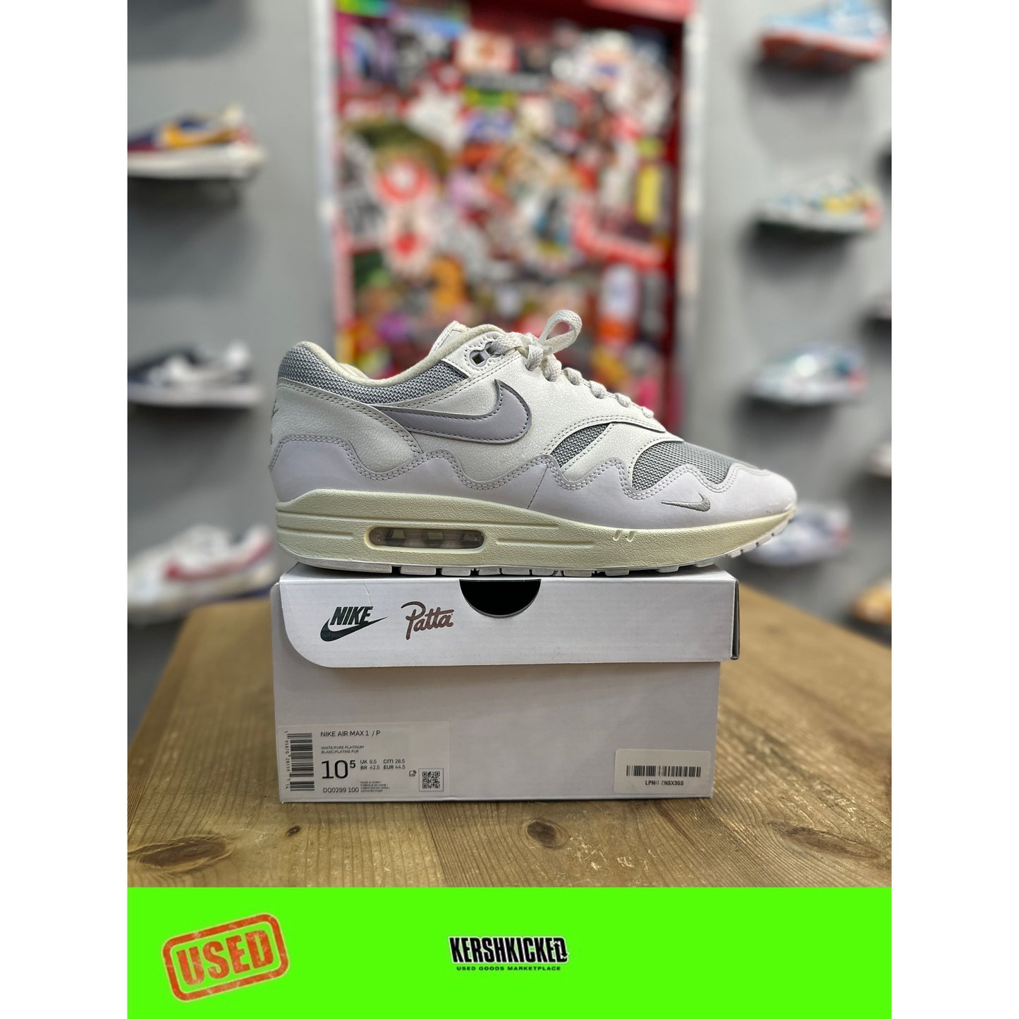 Nike Air Max 1 Patta Waves White UK 9.5