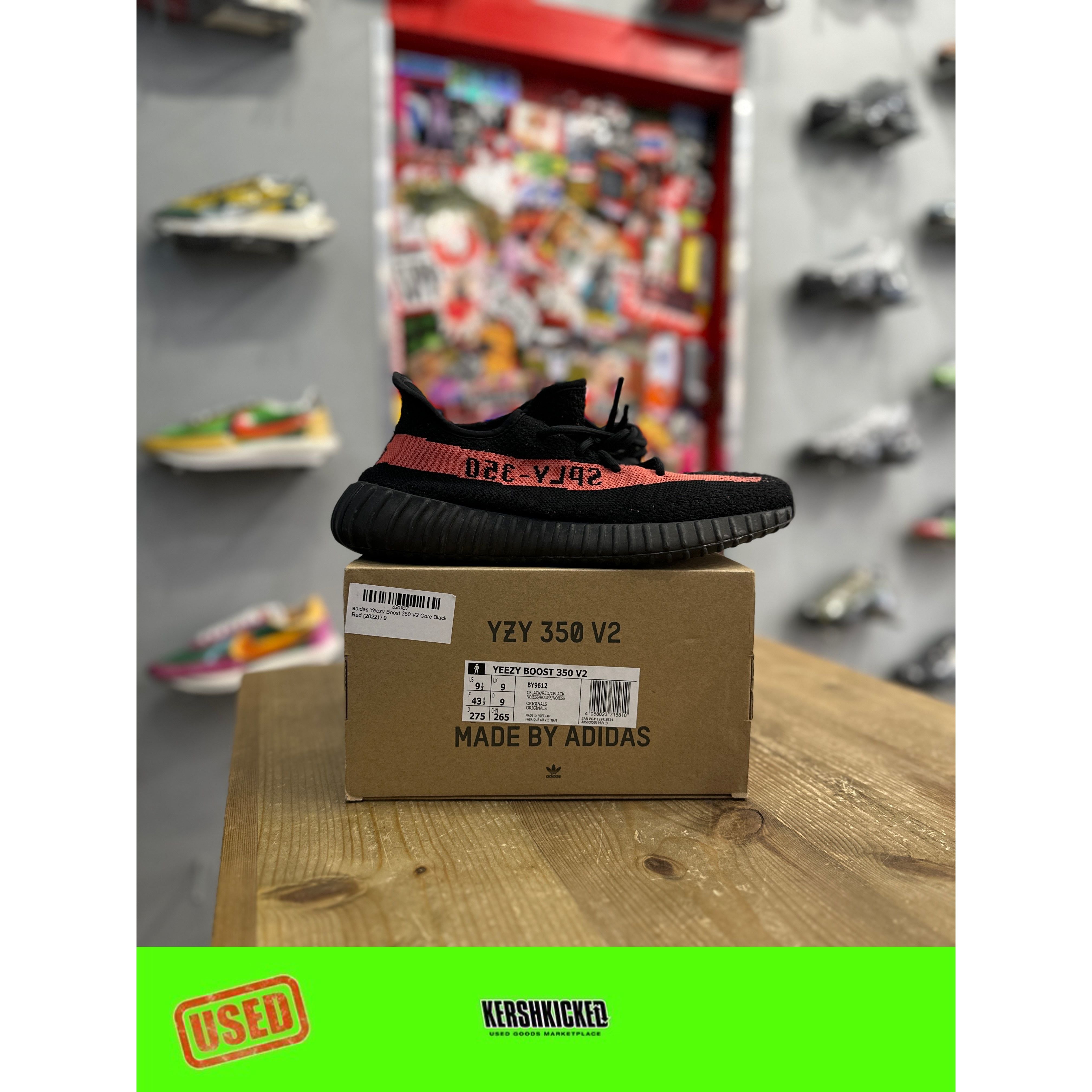 adidas Yeezy Boost 350 V2 Core Black Red UK 9 Yeezy KershKicks