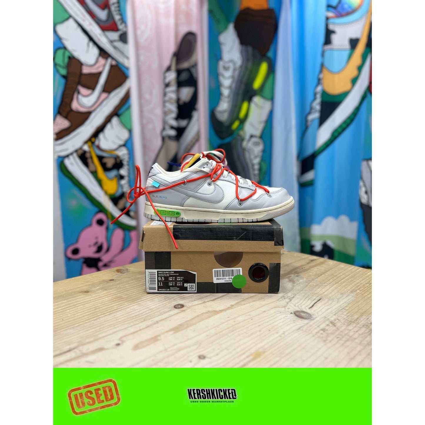 Nike Off White Dunk Lot 23 UK 8.5