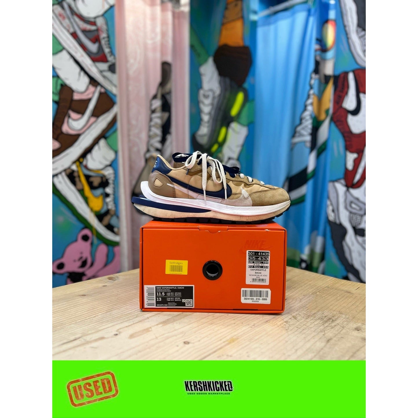 Nike Sacai Vaporwaffle Sesame UK 10.5