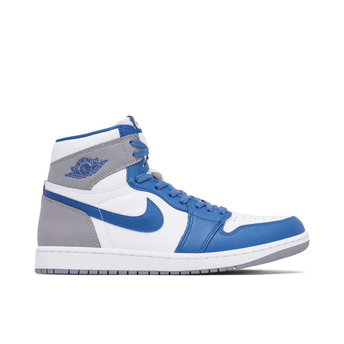 Jordan 1 High OG True Blue by Jordan's in Shoes. Available at KershKicks for £200.00. A must-have for fans of Jordan's looking to elevate their style with this Shoes.