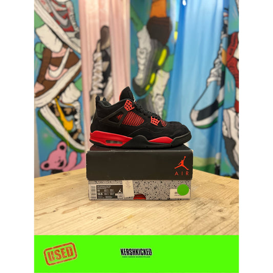 Jordan 4 Red Thunder UK10 by Nike in . Available at KershKicks for £175.00. A must-have for fans of Nike looking to elevate their style with this Kershkicked.