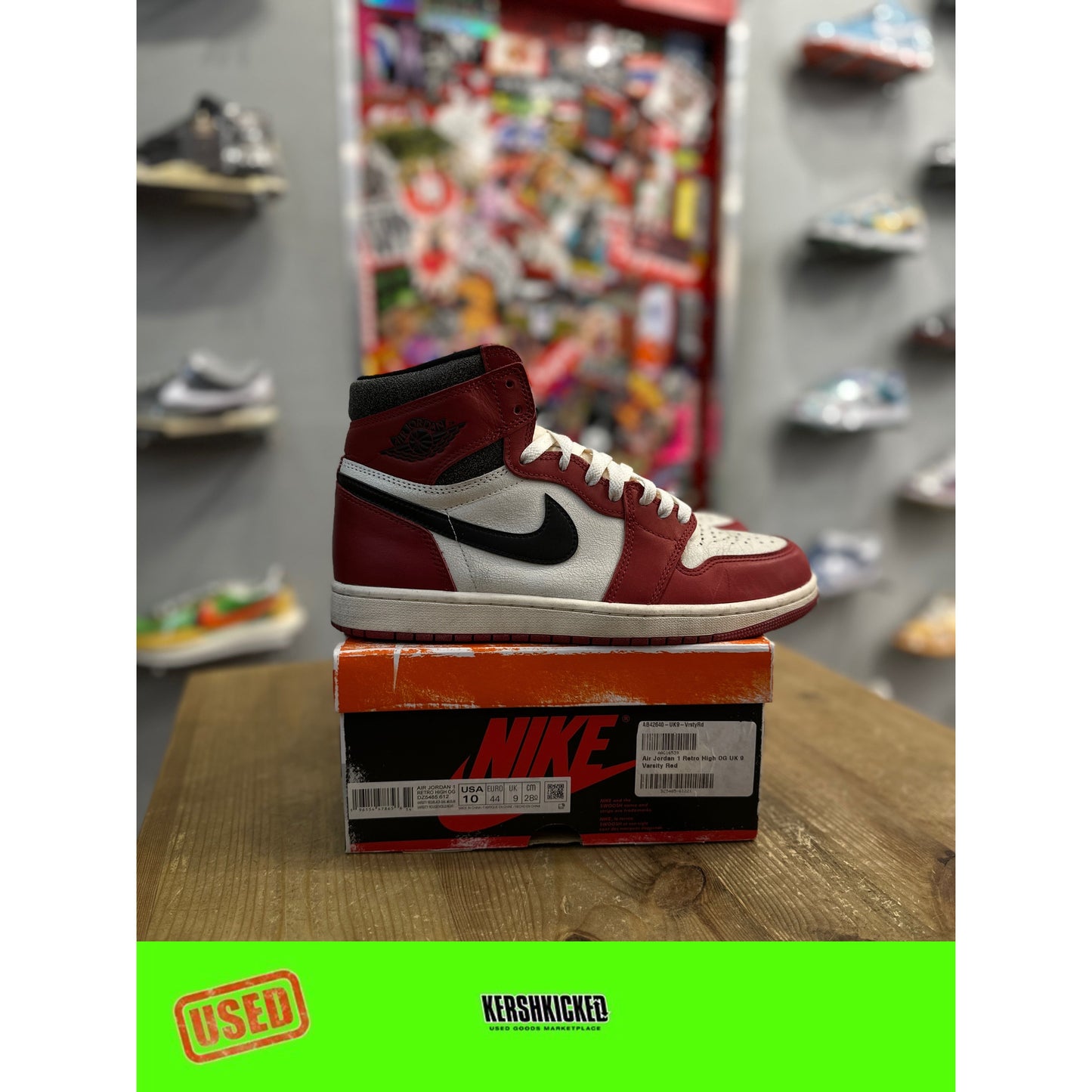 Jordan 1 Retro High OG Chicago Lost and Found UK 9