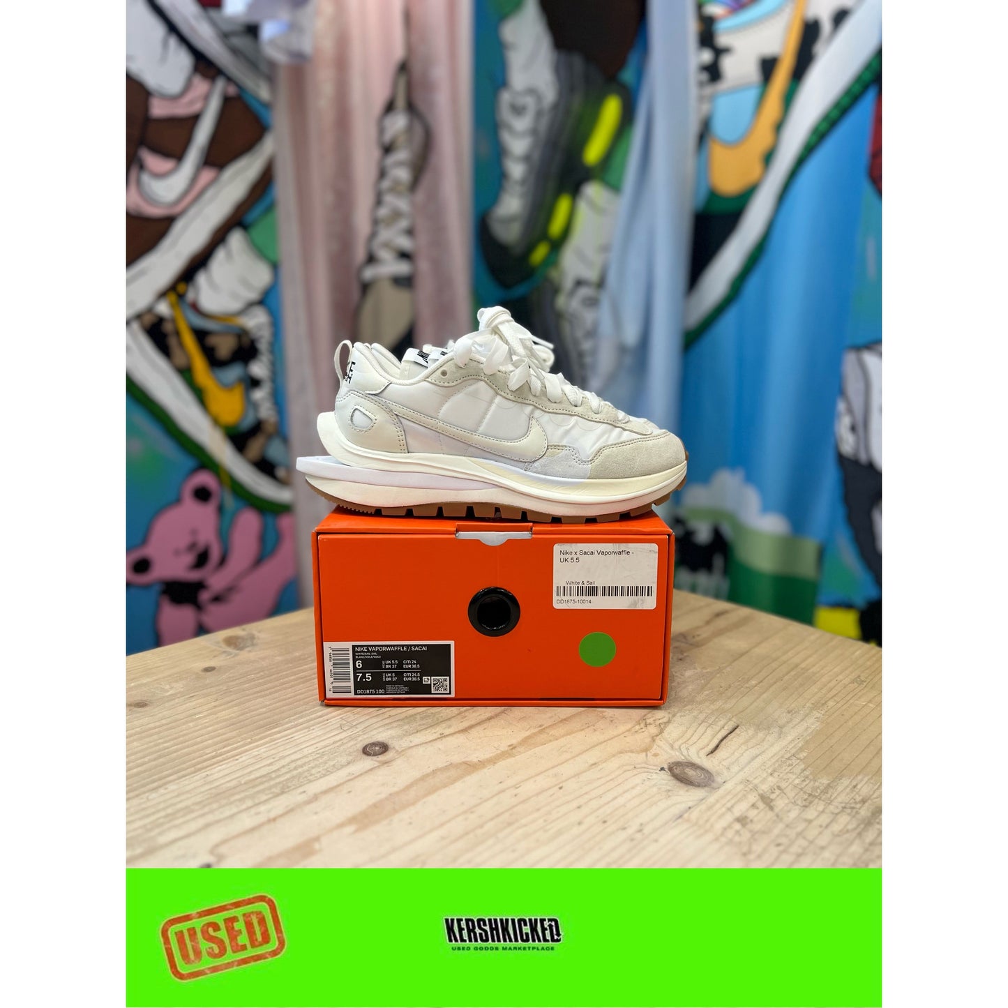 Nike Sacai Vaporwaffle Sail Gum UK 5.5