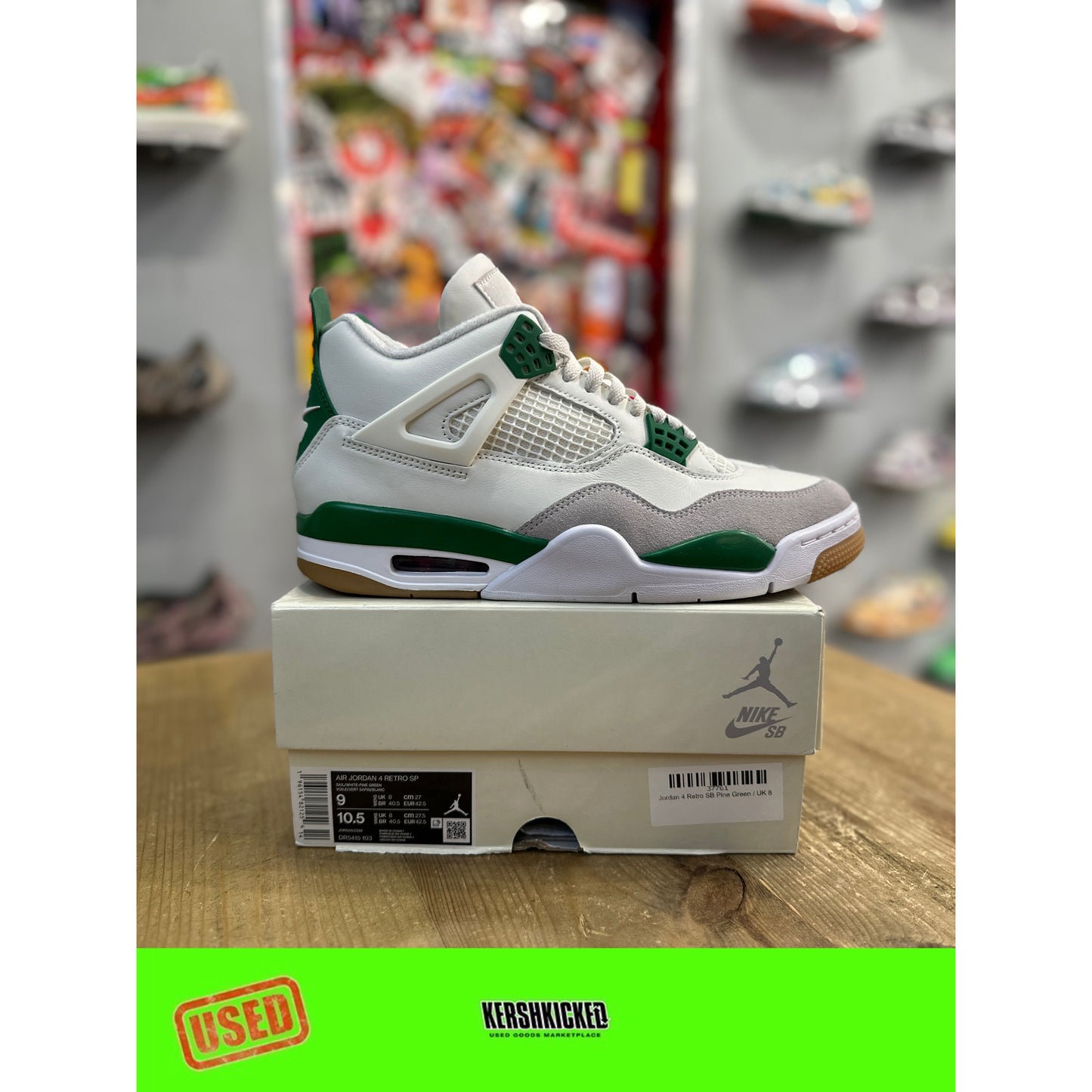 Jordan 4 Retro SB Pine Green UK 8