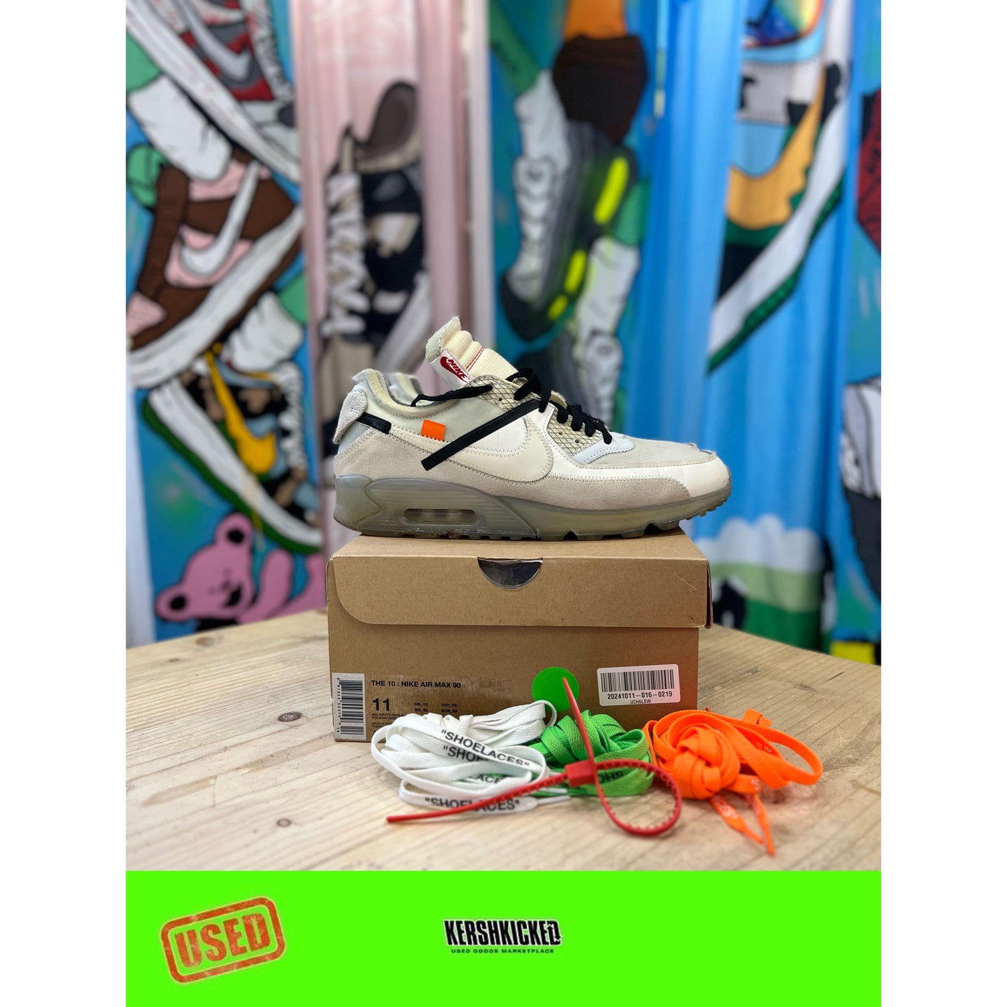 Off White Air Max 90 OG UK 10 by Nike in . Available at KershKicks for £415.00. A must-have for fans of Nike looking to elevate their style with this Kershkicked.