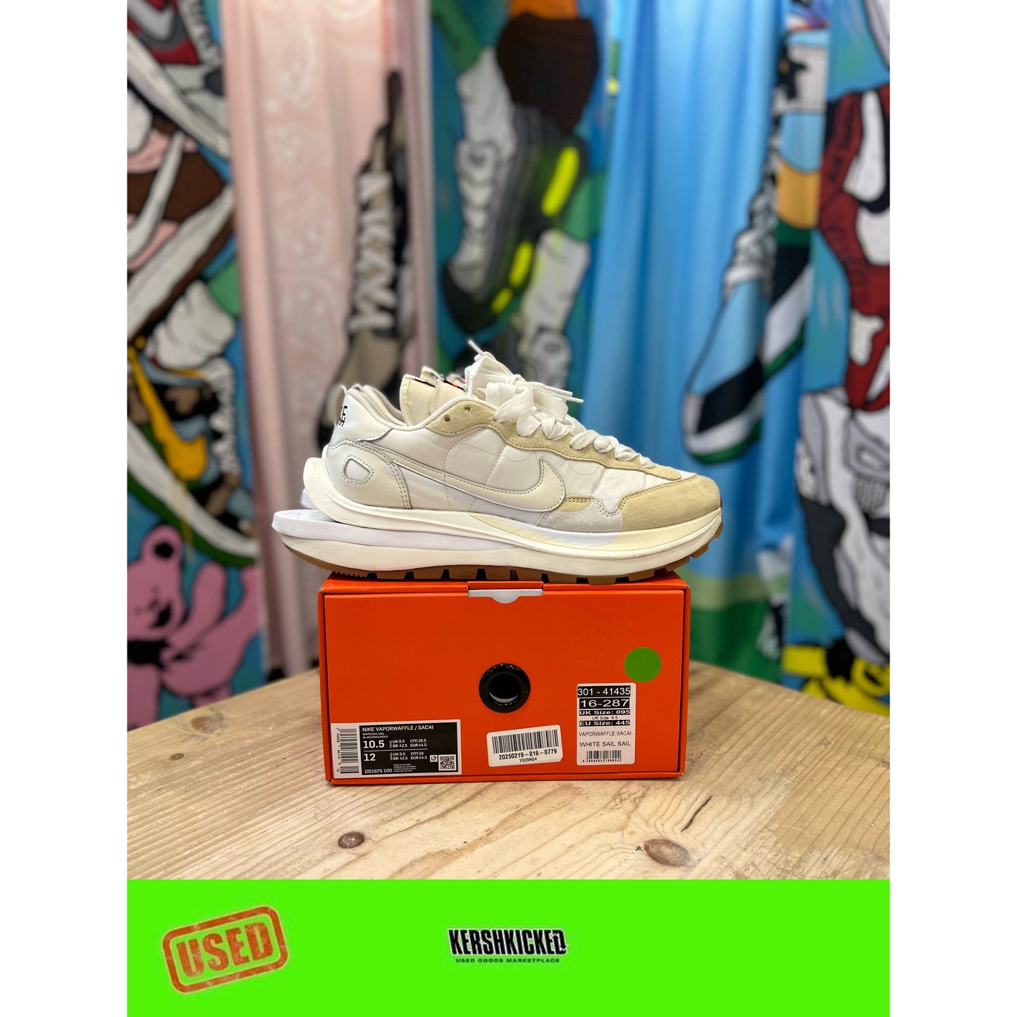 Nike Sacai Vapourwaffle Sail Gum UK9.5