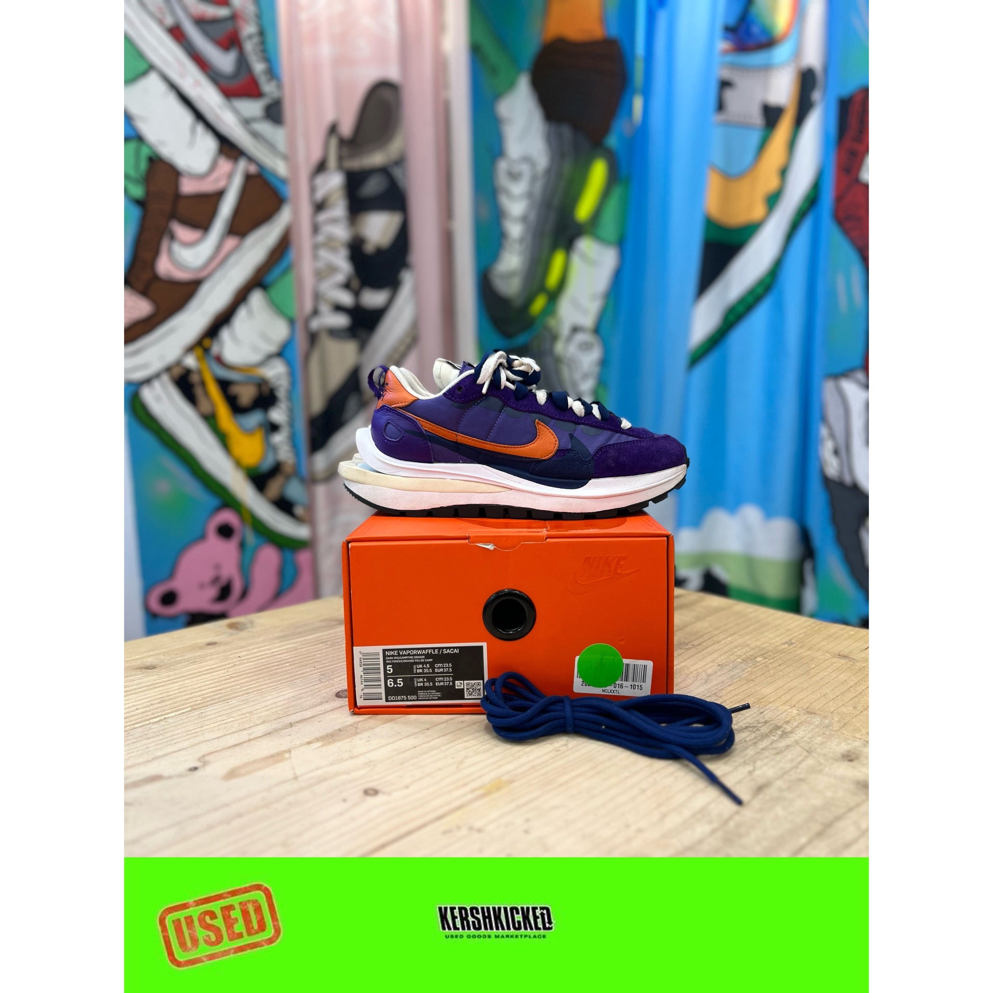 Nike Sacai Vaporwaffle Dark Iris UK 4.5 by Nike in . Available at KershKicks for £165.00. A must-have for fans of Nike looking to elevate their style with this Kershkicked.