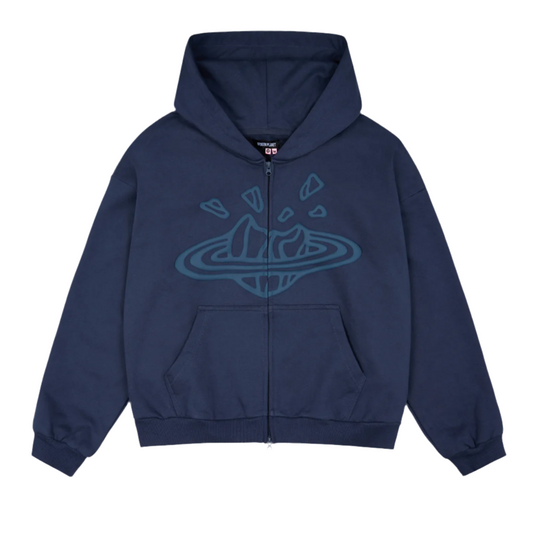 Broken Planet Zip Up Hoodie Deep Navy