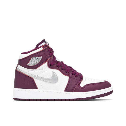 Jordan 1 Retro High OG Bordeaux (GS) by Jordan's in Shoes. Available at KershKicks for £145.00. A must-have for fans of Jordan's looking to elevate their style with this Shoes.