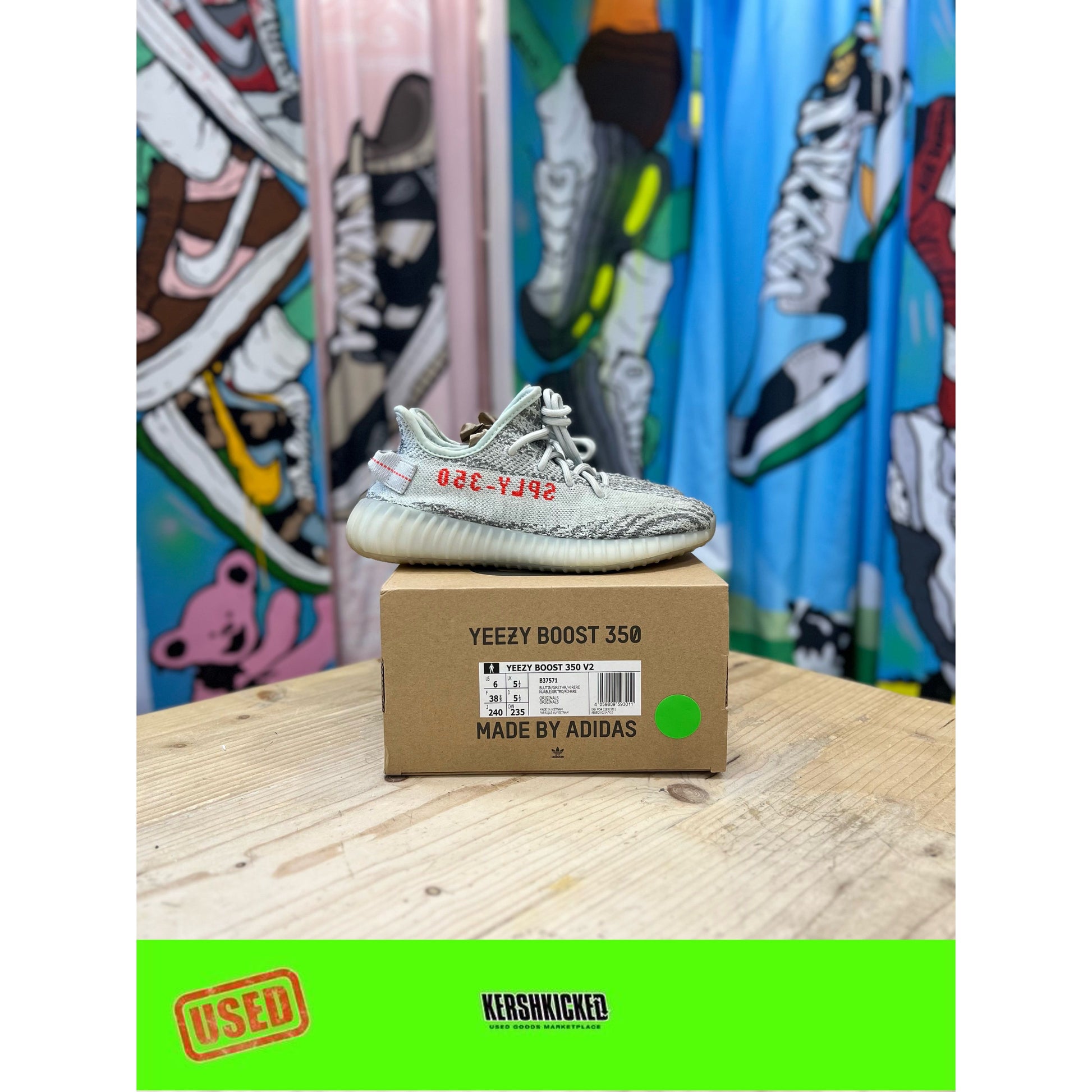 Yeezy 350 Blue Tint UK 5.5 by Yeezy in . Available at KershKicks for £115.00. A must-have for fans of Yeezy looking to elevate their style with this Kershkicked.