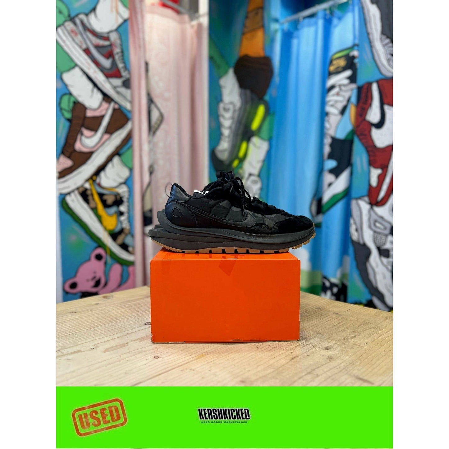 Nike Sacai Vaporwaffles Black Gum UK10