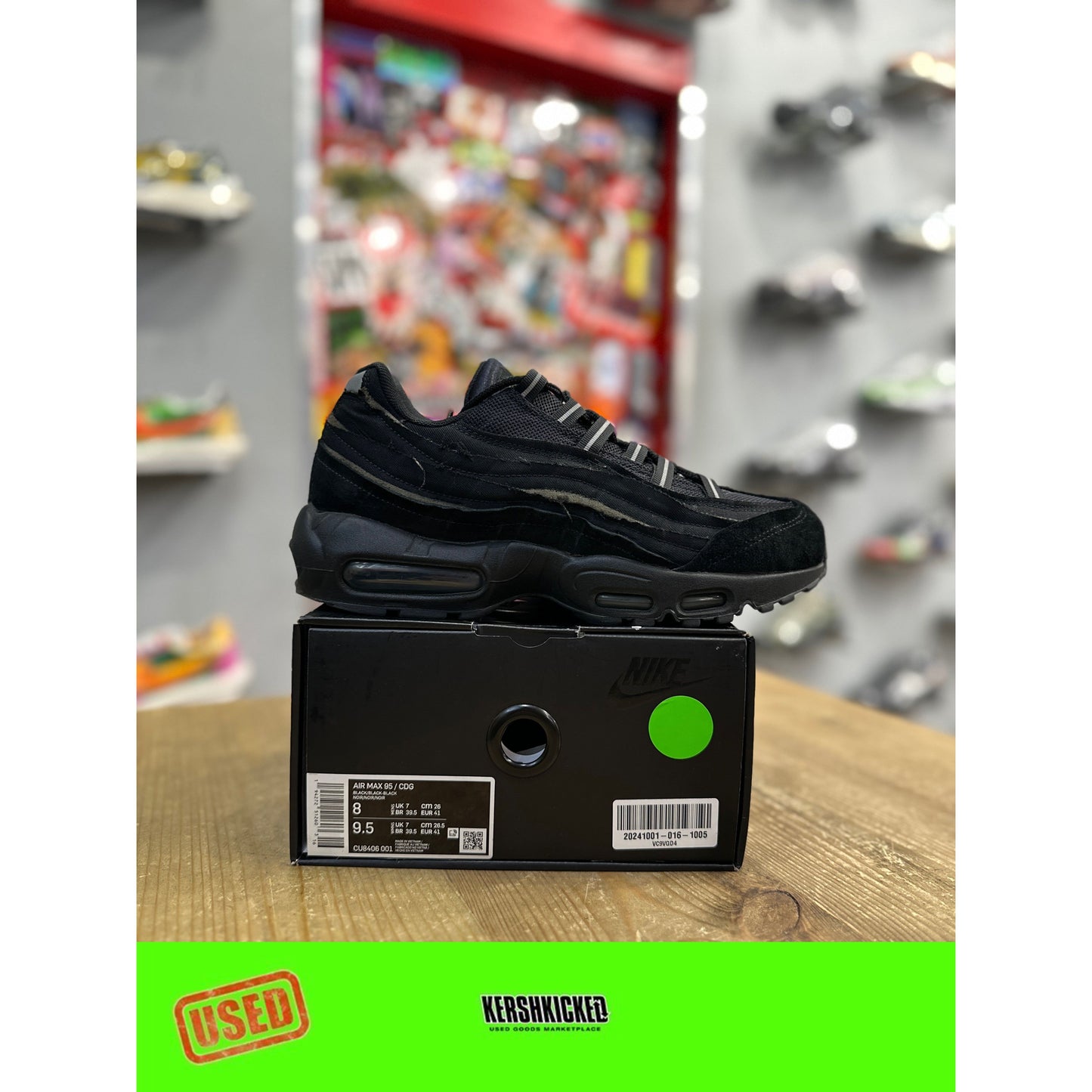 Nike Air Max 95 CDG Black UK 7 by Nike in Uncategorized. Available at KershKicks for £350.00. A must-have for fans of Nike looking to elevate their style with this Kershkicked.