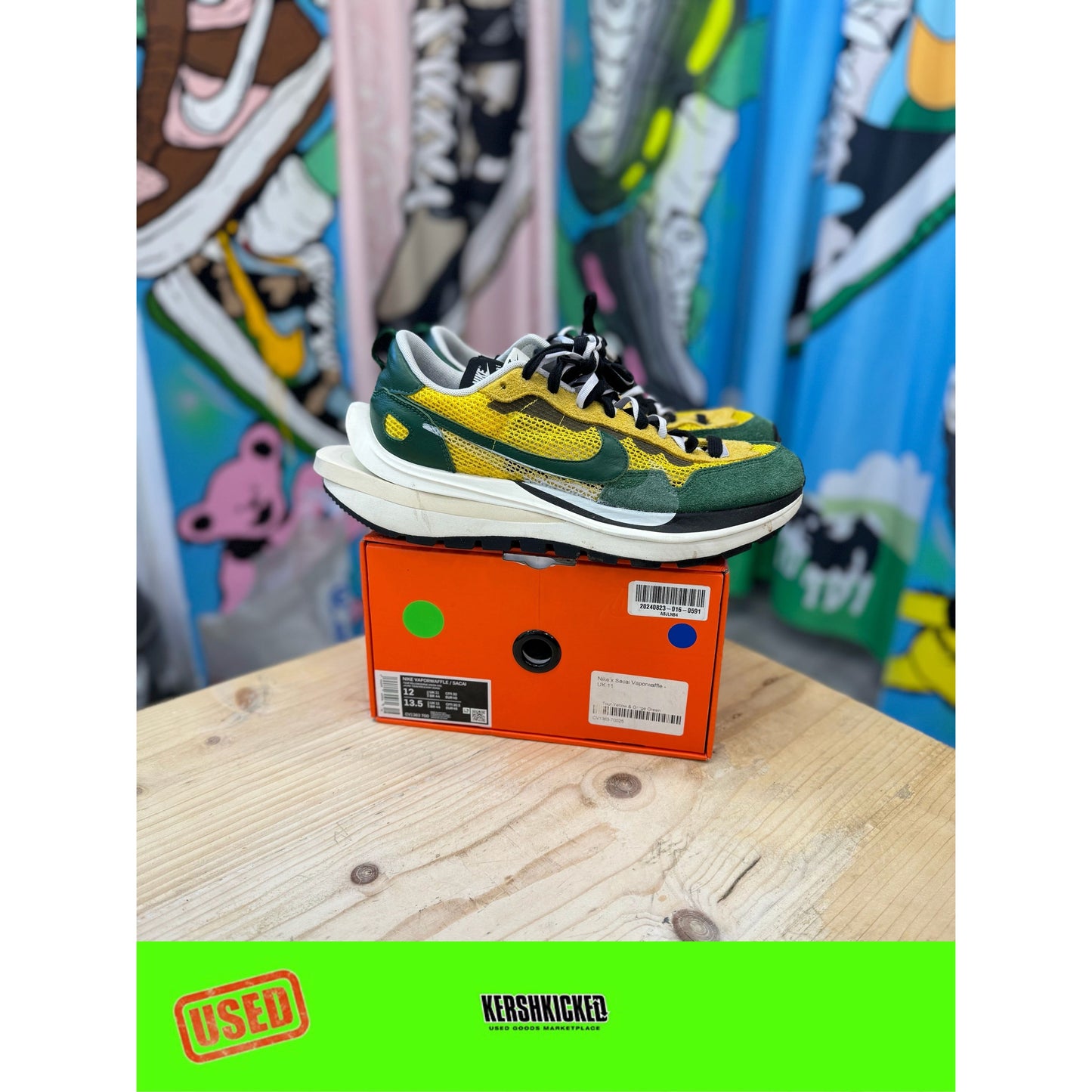 Nike Sacai Vaporrwaffle Tour Yellow UK 11 by Nike in Uncategorized. Available at KershKicks for £185.00. A must-have for fans of Nike looking to elevate their style with this Kershkicked.