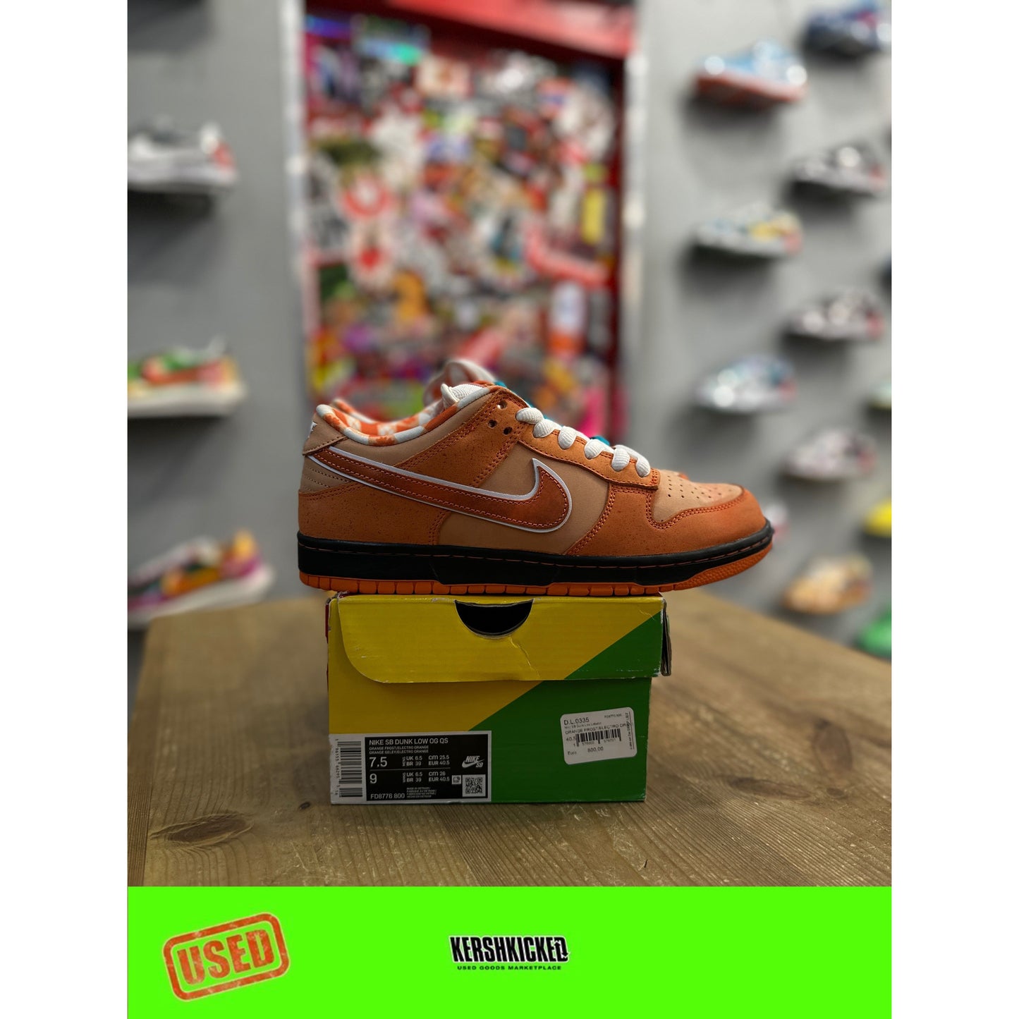 Nike SB Dunk Low Concepts Orange Lobster UK 6.5