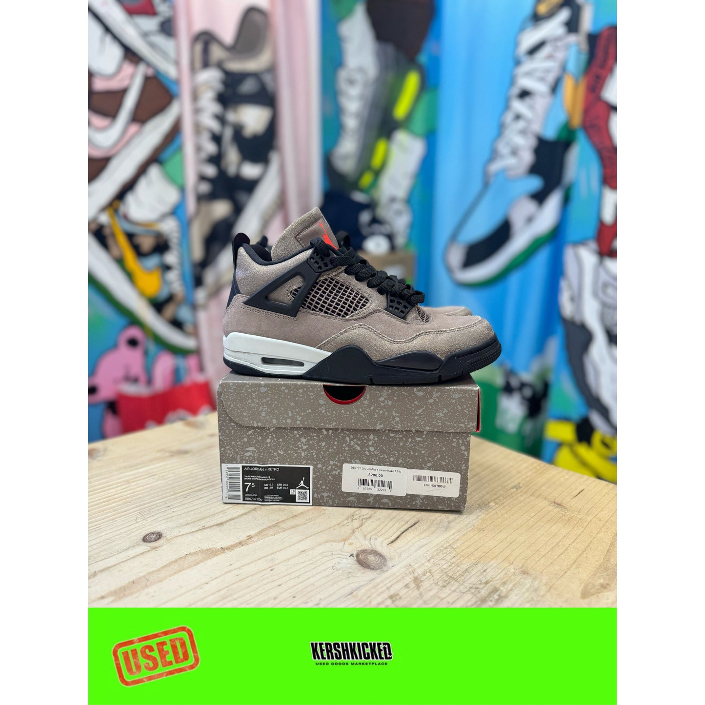 Jordan 4 Retro Taupe Haze UK 6.5 by Jordan's in Uncategorized. Available at KershKicks for £170.00. A must-have for fans of Jordan's looking to elevate their style with this Shoes.