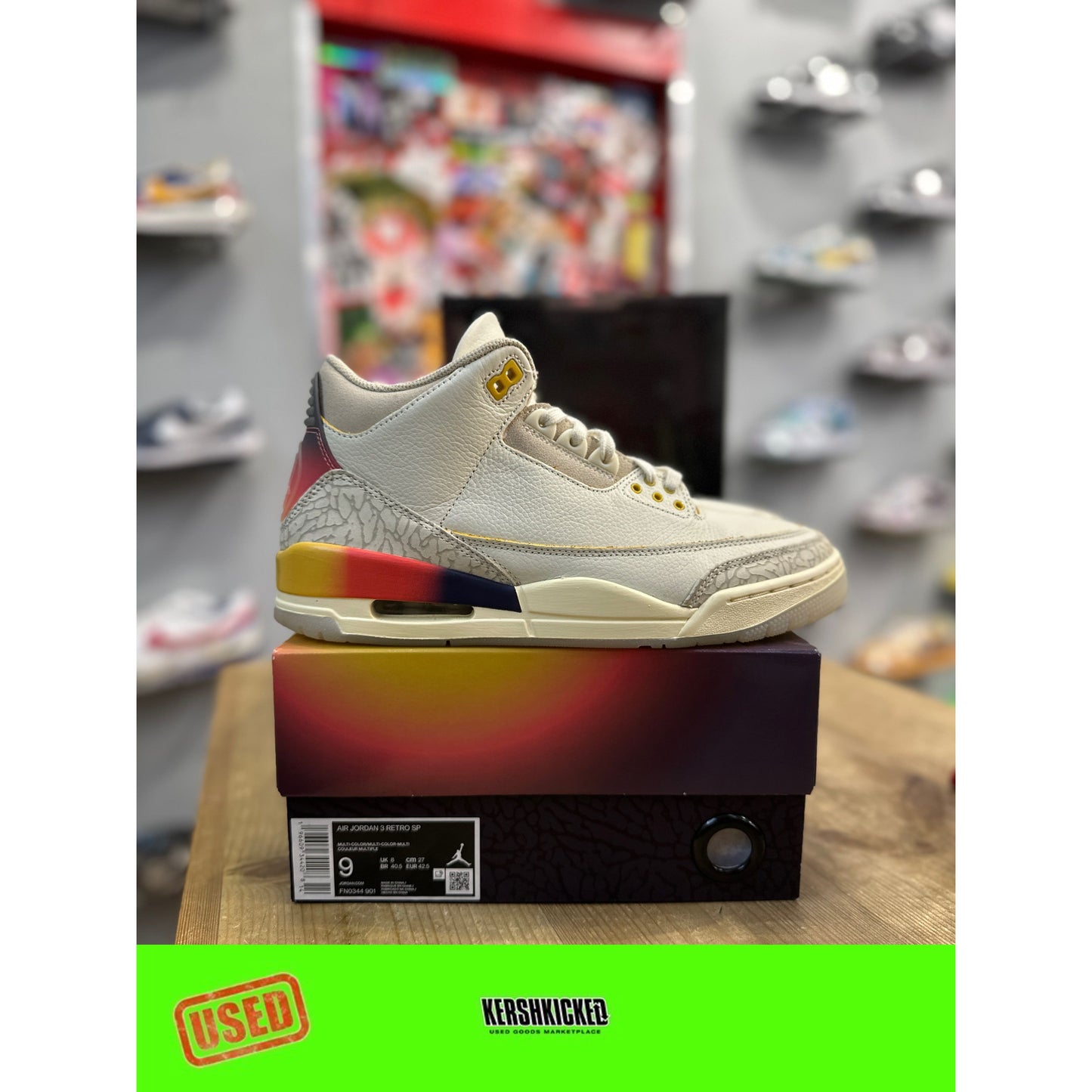 Jordan 3 Retro SP J Balvin Medellín Sunset UK 8