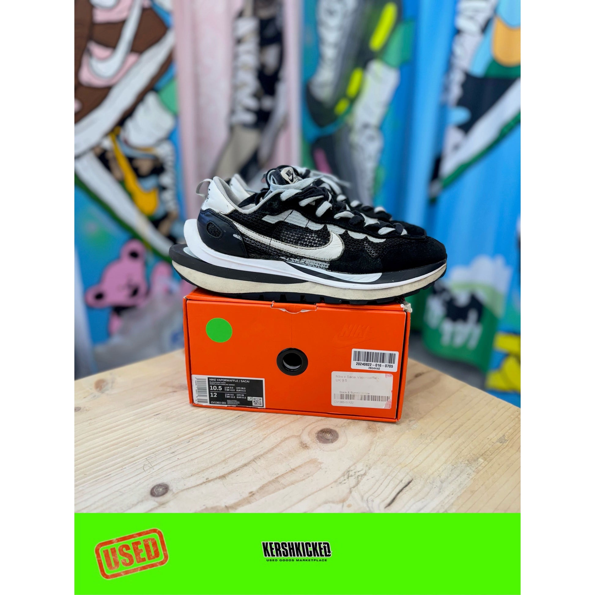 Nike Sacai Vaporwaffle Black White UK 9.5 by Nike in Uncategorized. Available at KershKicks for £275.00. A must-have for fans of Nike looking to elevate their style with this Kershkicked.