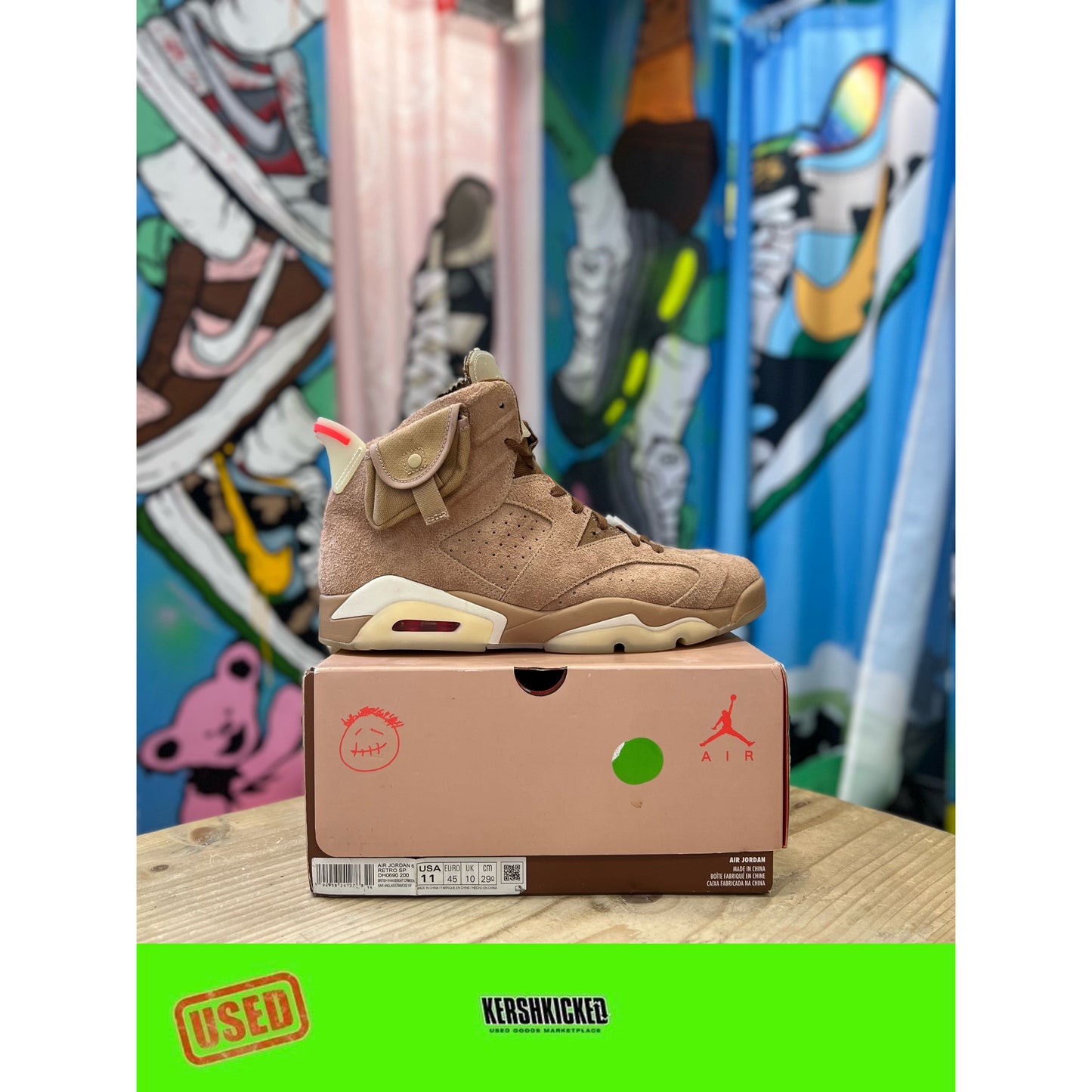 Travis Scott Jordan 6 British Khaki UK10