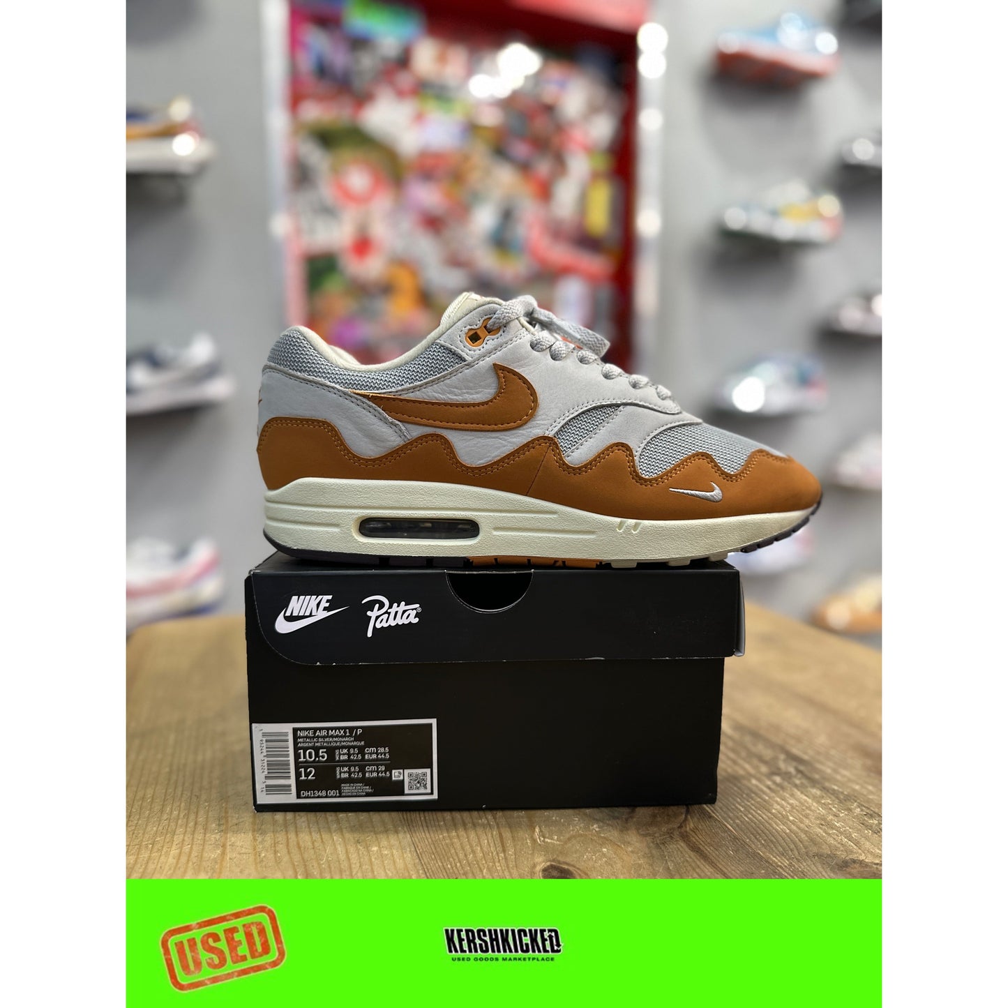 Nike Air Max 1 Patta Waves Monarch (with Bracelet) UK 9.5