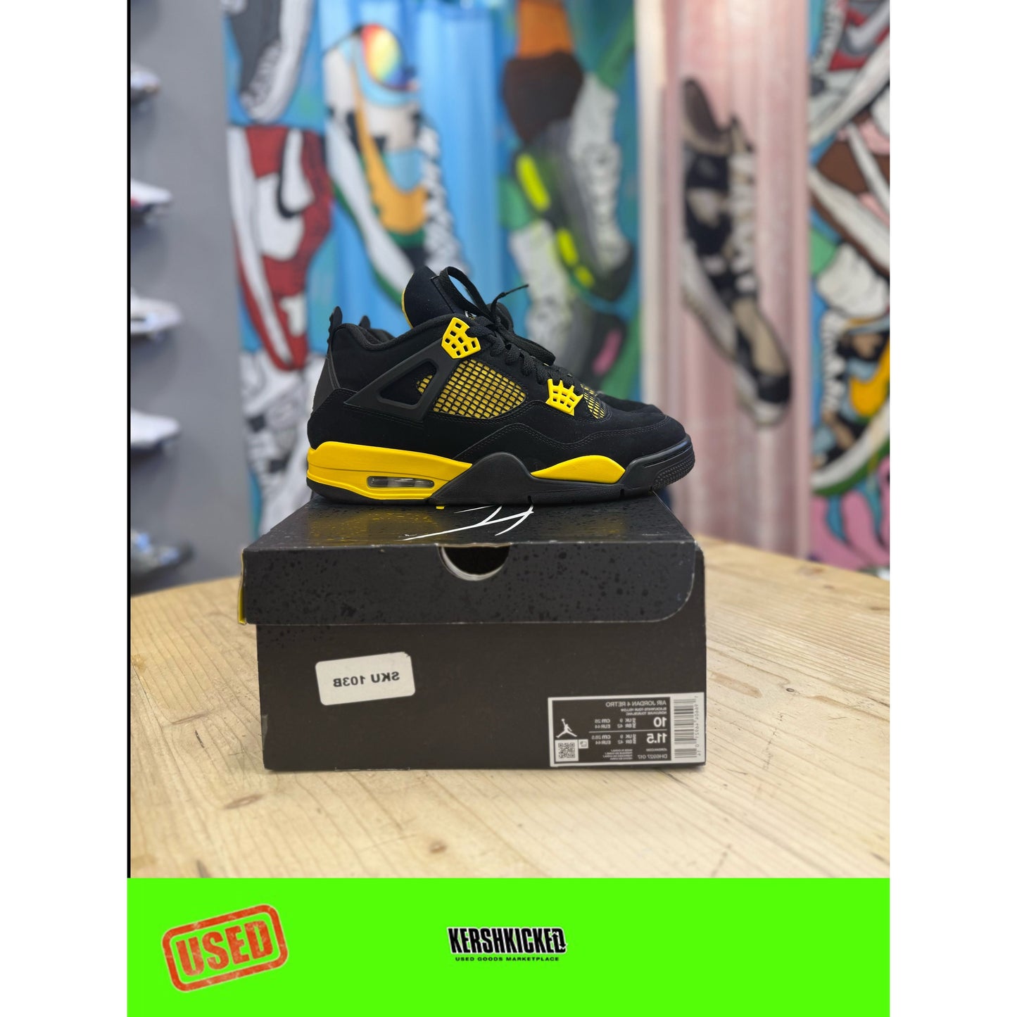 Jordan 4 Retro Yellow Thunder UK 9