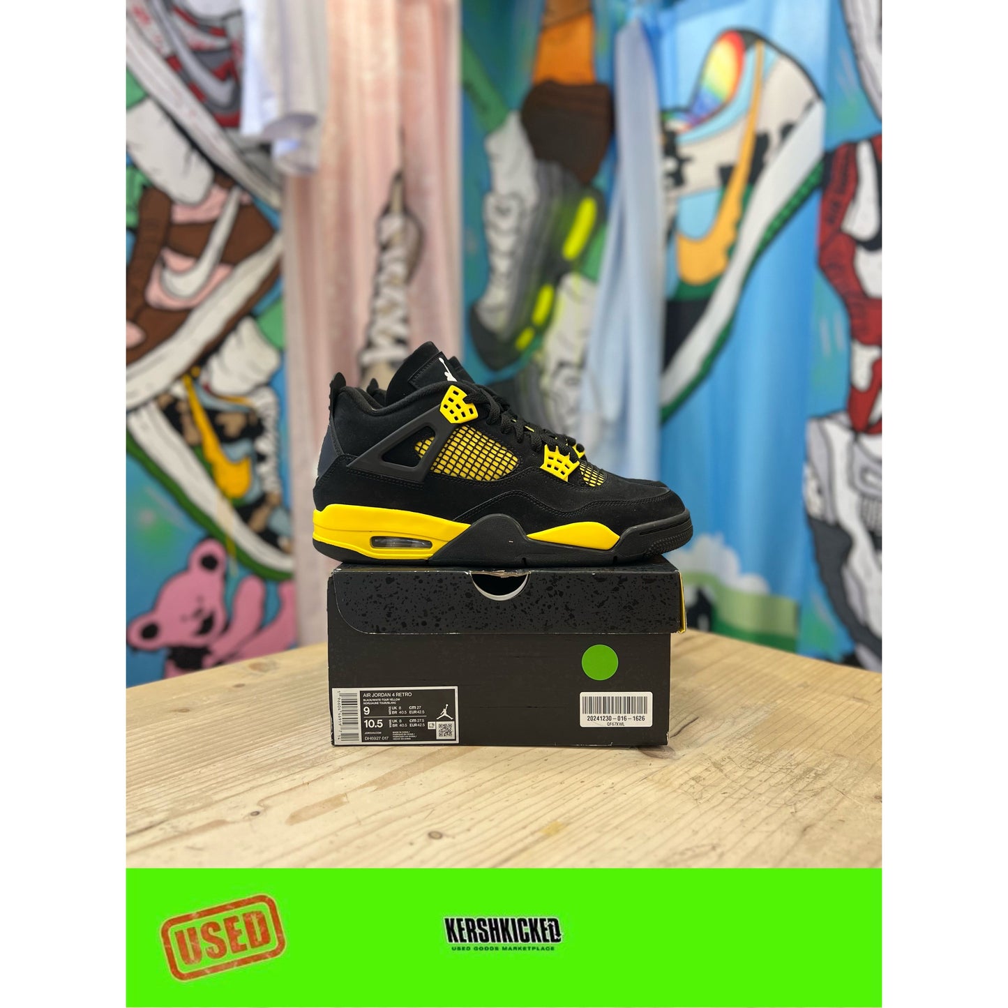 Jordan 4 Yellow Thunder UK 8