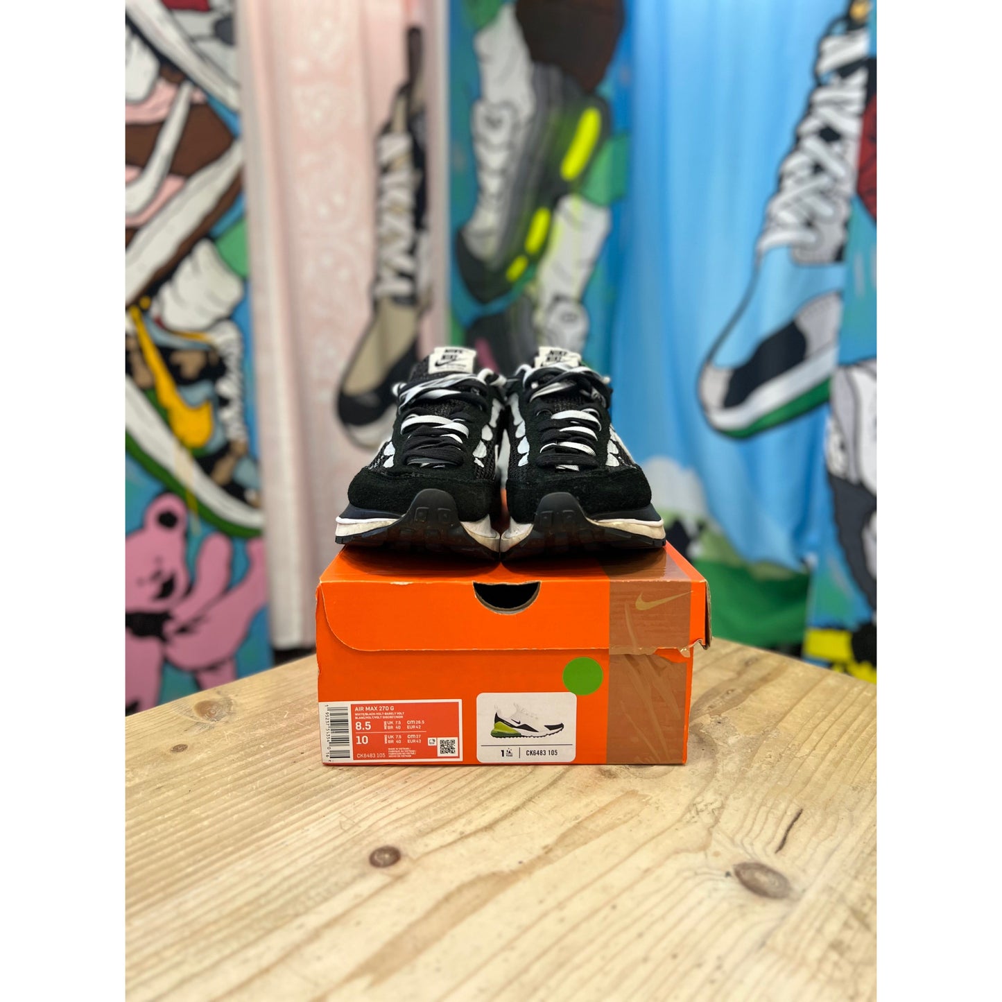 Nike Sacai Vapourwaffle Black White UK7