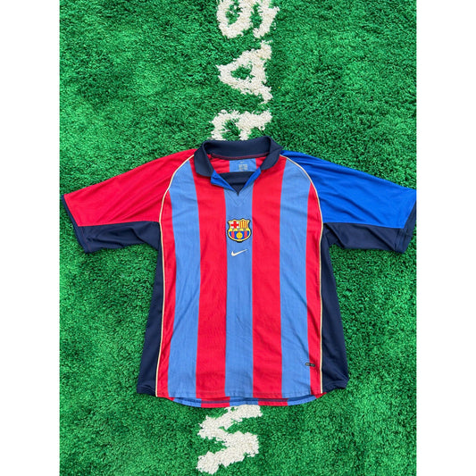 Barcelona Home Shirt 2001-2002 Guardiola #4 XL by KershKits in Clothing. Available at KershKicks for £95.00. A must-have for fans of KershKits looking to elevate their style with this Kits.