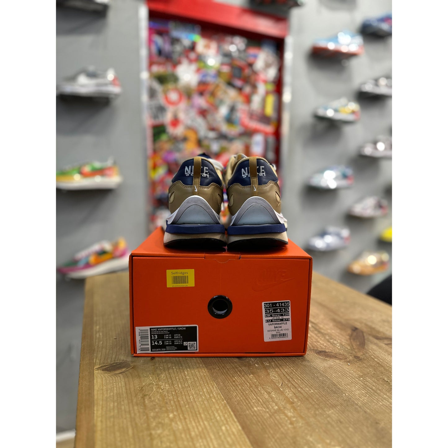 Nike Vaporwaffle sacai Sesame Blue Void UK 12