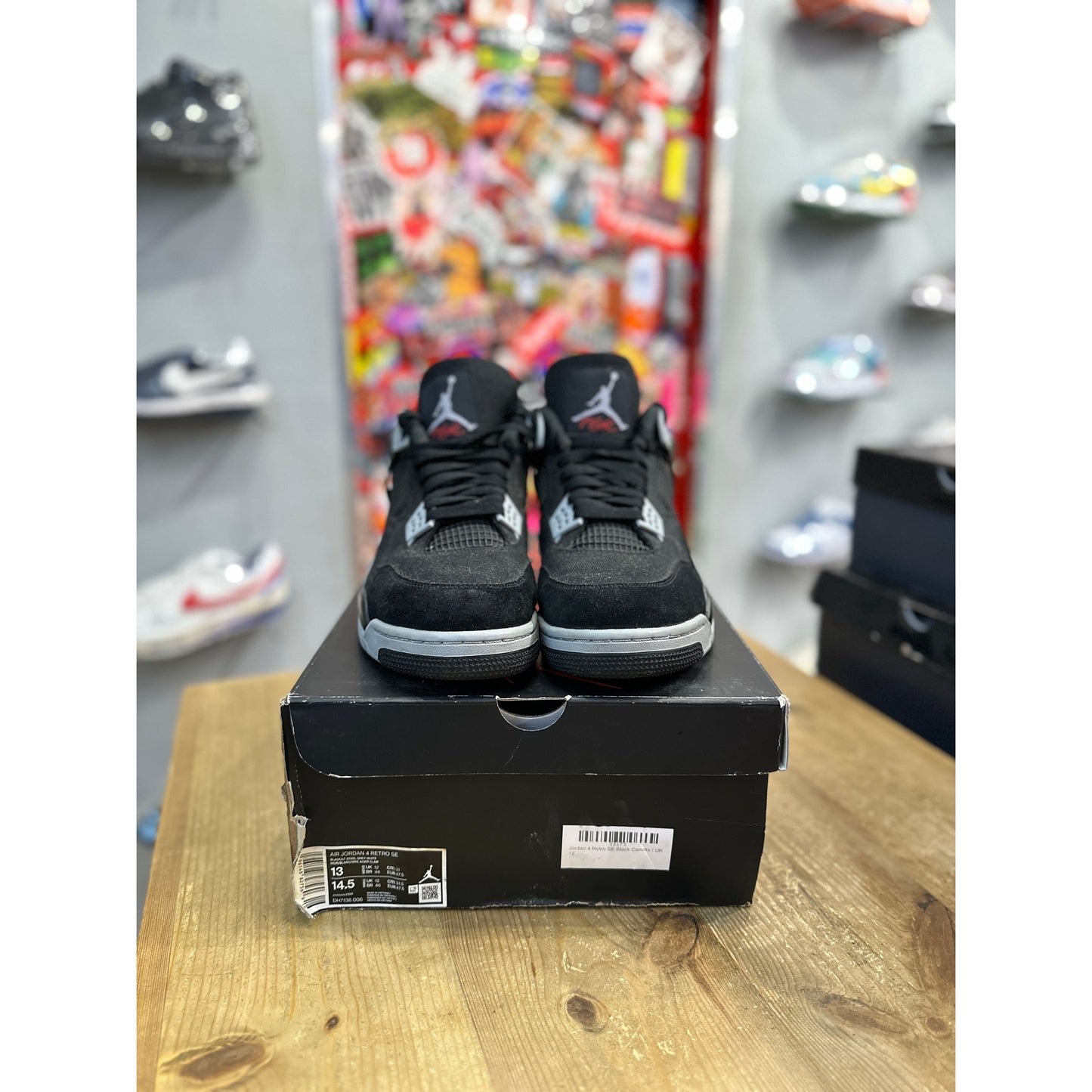 Jordan 4 Retro SE Black Canvas UK 12