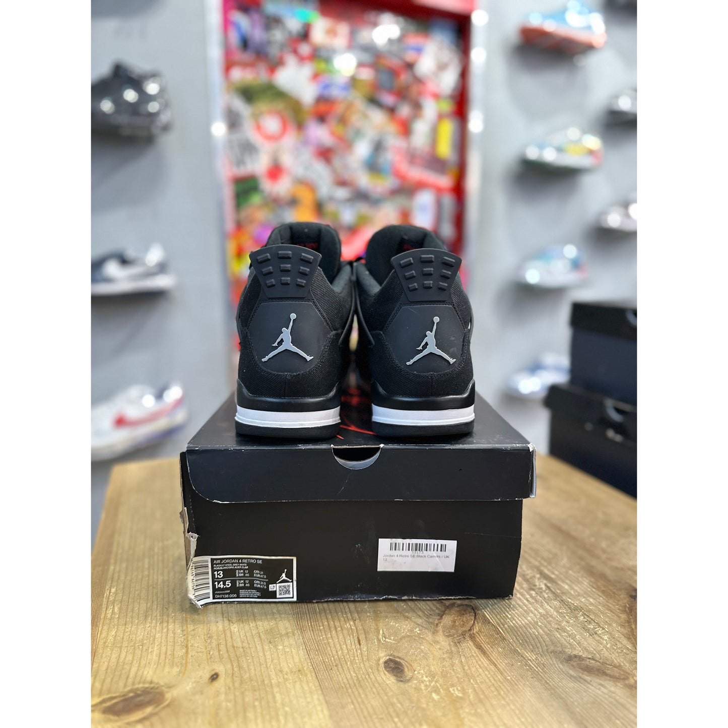 Jordan 4 Retro SE Black Canvas UK 12