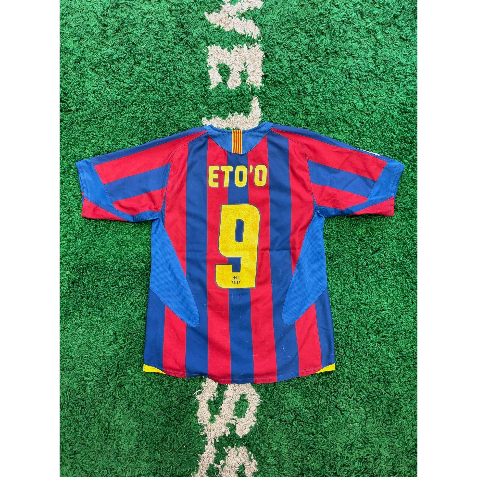 Barcelona Home Shirt 2005-06 M Eto'o #9 7/10 by KershKits in . Available at KershKicks for £85.00. A must-have for fans of KershKits looking to elevate their style with this Kits.