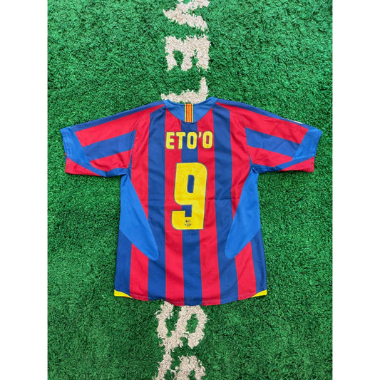 Barcelona Home Shirt 2005-06 M Eto'o #9 7/10 by KershKits in . Available at KershKicks for £85.00. A must-have for fans of KershKits looking to elevate their style with this Kits.