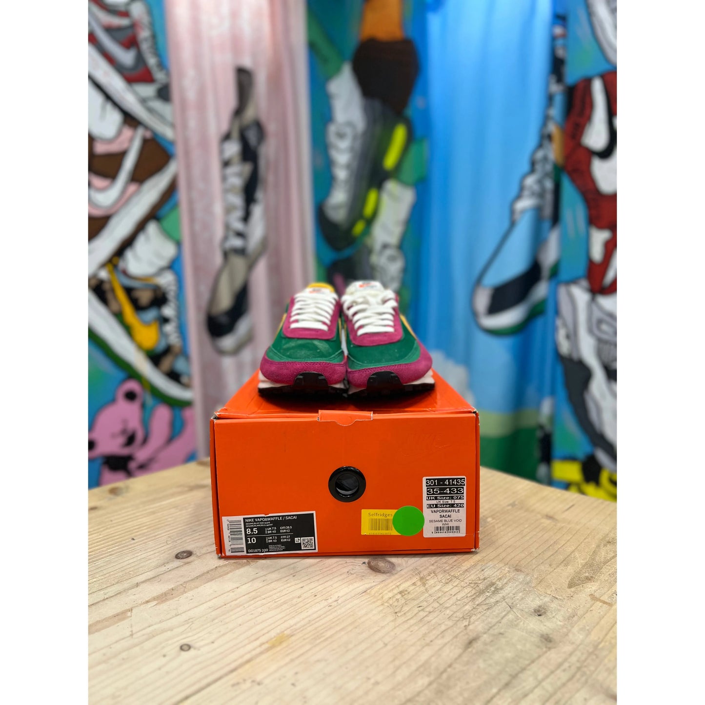 Nike Sacai LD Waffle Pink Green UK 8 by Nike in . Available at KershKicks for £165.00. A must-have for fans of Nike looking to elevate their style with this Kershkicked.