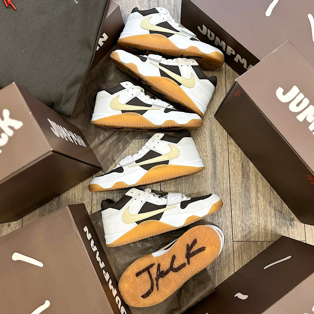 Jordan Jumpman Jack TR Travis Scott Sail by Travis Scott in Shoes. Available at KershKicks for £350.00. A must-have for fans of Travis Scott looking to elevate their style with this Shoes.